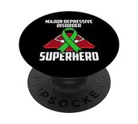 Cinta de Salud Mental de superhéroe para Trastorno depresivo Mayor PopSockets PopGrip Adhesivo