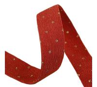 Cinta de sarga de 1 pulgada, 1.5 pulgadas, 38 mm, 25 mm, 10 mm, tela de pana, cintas de puntos bronceados, accesorios de lazo para el pelo, cinta hecha a mano, cinta de 10 yardas para bricolaje (rojo
