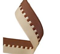 Cinta de sarga de 38 mm, 25 mm, 16 mm, 3,8 cm y 2,5 cm, cinta de doble color, accesorios para el cabello, cinta hecha a mano, embalaje de regalo, 10 yardas para bricolaje (café, 40 mm)