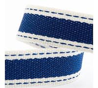 Cinta de sarga de algodón, 15 mm x 10 m, color azul