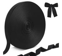 Cinta De Sarga De Algodón Cinta De Algodon 25 mm x 50 m Cinta Bies Costura Natural Cinta Al Bies De Espig Para Manualidades Costura De Punto De Regalo Prendas De Vestir (negro)