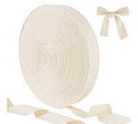 Cinta De Sarga De Algodón Cinta De Algodon 25 mm x 50 m Cinta Bies Costura Natural Cinta Al Bies De Espig Para Manualidades Costura De Punto De Regalo Prendas De Vestir (blanco)