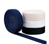 Cinta de Sarga de Algodón de 20 m, 25mm de Ancho, en 4 Colores Vibrantes, Ideal para Costura, Manualidades, Confección de Bolsas y Delantales, Cinta de Espiga Resistente y Versátil