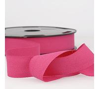 Cinta de sarga de algodón fucsia de 2 m de longitud, tejido de espiga, 25 mm de ancho Giddy Square