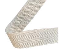 Cinta de sarga de algodón natural de 1 pulgada x 5 yardas, cinta de tela suave, cinta de unión al sesgo para costura, encuadernación, envoltura de regalos, soporte para bolsas de tela, suministros de costura de borde (beige)