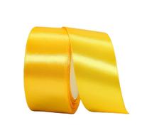 Cinta de satén ancha de color amarillo dorado de 40 mm para envolver regalos, cinta gruesa de seda amarilla para manualidades, Navidad, coche de boda, ramos, fiestas, decoraciones de pasteles