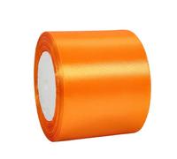 Cinta de Satén Ancho 100mm,Cinta Regalo Naranja,22m Seda Raso-Inta de Lazo,Cinta de Tela para Envolver regalos,Manualidades,Ramo de Novia,Globos,Cinta de Raso para Decoración de Recuerdos de Boda
