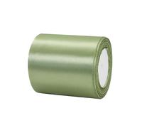 Cinta de Satén Ancho 100mm,Cinta Regalo Verde Salvia,22m Seda Raso-Inta de Lazo,Cinta de Tela para Envolver regalos,Manualidades,Ramo de Novia,Cinta de Raso para Decoración de Recuerdos de Boda