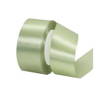 Cinta de Satén Ancho 40mm,Cinta Regalo Verde Salvia,22m Seda Raso-Inta de Lazo,Cinta de Tela para Envolver regalos,Manualidades,Ramo de Novia,Globos,Cinta de Raso para Decoración de Recuerdos de Boda