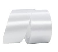 Cinta de Satén Ancho 50mm,Cinta Regalo Blanca,22m Seda Raso-Inta de Lazo,Cinta de Tela para Envolver regalos,Manualidades,Ramo de Novia,Globos,Cinta de Raso para Decoración de Recuerdos de Boda