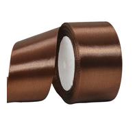 Cinta de Satén Ancho 50mm,Cinta Regalo Color Café,22m Seda Raso-Inta de Lazo,Cinta de Tela para Envolver regalos,Manualidades,Ramo de Novia,Globos,Cinta de Raso para Decoración de Recuerdos de Boda