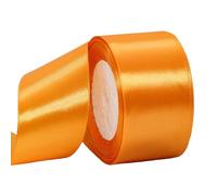 Cinta de Satén Ancho 50mm,Cinta Regalo Naranja,22m Seda Raso-Inta de Lazo,Cinta de Tela para Envolver regalos,Manualidades,Ramo de Novia,Globos,Cinta de Raso para Decoración de Recuerdos de Boda