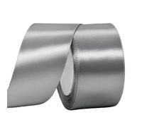 Cinta de Satén Ancho 50mm,Cinta Regalo Plata,22m Seda Raso-Inta de Lazo,Cinta de Tela para Envolver regalos,Manualidades,Ramo de Novia,Globos,Cinta de Raso para Decoración de Recuerdos de Boda