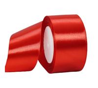 Cinta de Satén Ancho 50mm,Cinta Regalo Roja,22m Seda Raso-Inta de Lazo,Cinta de Tela para Envolver regalos,Manualidades,Ramo de Novia,Globos,Cinta de Raso para Decoración de Recuerdos de Boda