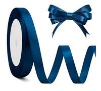 Cinta De Satén Azul Marino 10 Mmx23 M Cinta De Tela Azul Cinta Navideña De Azul Regalo Creative Satin Ribbon Fiesta Cumpleaños Rollo De Marino Tema Decoración De Fiestas, Artesanías De Bricolaje