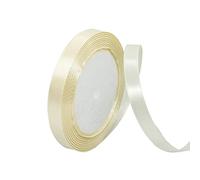 Cinta de satén beige de 10 mm, 22 m, cinta beige de tela de colores sólidos para manualidades, envoltura de regalos, globos, San Valentín, regalos de ramos florales de boda y decoración de pasteles