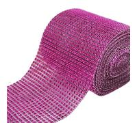 Cinta de satén con rhinestones Rollo de cinta for envolver diamantes imitación, malla cristal, 24 filas, adorno for boda, fiesta, pastel, florero, despedida soltera(Color 13)