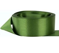 Cinta de satén de doble cara, tamaño 25 mmx23 metros, muchos colores, envoltura de regalos, manualidades, tela, costura, fiesta, eventos, lazos, decoración de Pascua, Navidad (verde oliva)