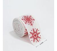 Cinta de satén de Navidad de 6,3 cm x 2 m | Cinta de satén con estampado rojo y blanco ideal para envolver, lazos y manualidades de temporada.