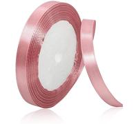 Cinta de satén de oro rosa de 10 mm, 22 m, cinta de satén, cinta de regalo, cinta de Navidad, tejido para globo, costura, nudos, artesanía, ramo, decoración de boda, coches, cumpleaños y embalaje de