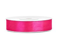 Cinta de satén de poliéster con lazo y embalaje de regalo 6/12/25/38/50/100 mm x 25 m (Tamaño 12mm x 25m - Color Rosa Oscuro)