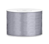 Cinta de Satén de Poliéster con Lazo y Embalaje de Regalo 6/12/25/38/50/100 mm x 25 m (Tamaño 50mm x 25m - Color Gris)