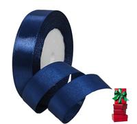 Cinta de Satén Fino 20mm,Cinta Regalo Azul Marino,22m Seda Raso-Inta de Lazo,Cinta de Tela para Envolver regalos,Manualidades,Ramo de Novia,Globos,Cinta de Raso para Decoración de Recuerdos de Boda
