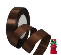 Cinta de Satén Fino 20mm,Cinta Regalo Color Café,22m Seda Raso-Inta de Lazo,Cinta de Tela para Envolver regalos,Manualidades,Ramo de Novia,Globos,Cinta de Raso para Decoración de Recuerdos de Boda