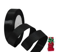 Cinta de Satén Fino 20mm,Cinta Regalo Negro,22m Seda Raso-Inta de Lazo,Cinta de Tela para Envolver regalos,Manualidades,Ramo de Novia,Globos,Cinta de Raso para Decoración de Recuerdos de Boda