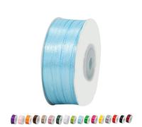 Cinta de Satén Fino 3mm,Cinta Regalo Azul Cielo,92m Seda Raso-Inta de Lazo,Cinta de Tela para Envolver regalos,Manualidades,Ramo de Novia,Globos,Cinta de Raso para Decoración de Recuerdos de Boda