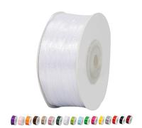 Cinta de Satén Fino 3mm,Cinta Regalo Blanca,92m Seda Raso-Inta de Lazo,Cinta de Tela para Envolver regalos,Manualidades,Ramo de Novia,Globos,Cinta de Raso para Decoración de Recuerdos de Boda