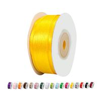 Cinta de Satén Fino 3mm,Cinta Regalo Limon Amarillo,92m Seda Raso-Inta de Lazo,Cinta de Tela para Envolver regalos,Manualidades,Ramo de Novia,Cinta de Raso para Decoración de Recuerdos de Boda