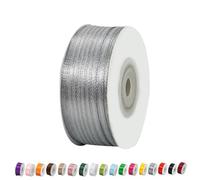 Cinta de Satén Fino 3mm,Cinta Regalo Plata,92m Seda Raso-Inta de Lazo,Cinta de Tela para Envolver regalos,Manualidades,Ramo de Novia,Globos,Cinta de Raso para Decoración de Recuerdos de Boda