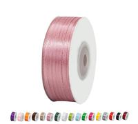 Cinta de Satén Fino 3mm,Cinta Regalo Rosa Oscuro,92m Seda Raso-Inta de Lazo,Cinta de Tela para Envolver regalos,Manualidades,Ramo de Novia,Cinta de Raso para Decoración de Recuerdos de Boda