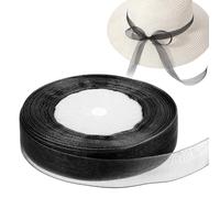 Cinta de satén negra de 45 m, 20 mm de ancho, cinta decorativa de tul, cinta de tela, cinta negra para regalo, cintas para manualidades, cinta de seda, boda, ramo de novia, pastel