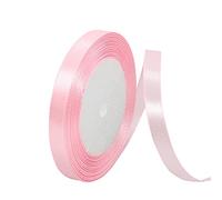 Cinta de satén rosa de 10 mm, 22 m, cinta rosa de tela de colores sólidos para manualidades, envoltura de regalos, globos, San Valentín, regalos de ramos florales de boda y decoración de pasteles