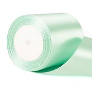 Cinta de satén verde menta de 22m x 10cm de ancho, cinta verde claro gruesa, cinta de satén verde menta de 4 pulgadas de grosor para envolver regalos, bodas, coches, Navidad, cumpleaños, tartas, lazos