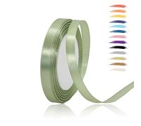 Cinta de Satén Verde Salvia de 10 mm x 23 m para Envolver Regalos, Decoración de Coches de Boda, Ramos de Flores, Cajas de Pasteles y Manualidades