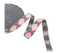 Cinta de seda 3 yardas, 10-20 mm, estilo retro, de Jacquard, grosor sustancial, for bolsos, cinturones, cintas for coser ropa, collares for caballos o mascotas grandes para Decoración(15MM 3YARDS 14)