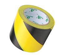 Cinta de seguridad autoadhesiva de 100 mm x 33 m, color amarillo y negro, cinta de advertencia para marcar suelos, industria y obras, cinta adhesiva de advertencia de PVC con fuerte adherencia