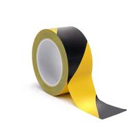 Cinta de seguridad de advertencia de peligro negra/amarilla - Cinta adhesiva de barrera de marcado de PVC, varios tamaños disponibles, 20 mm a 150 mm de ancho, 33 m de longitud - Cinta de precaución a