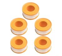 Cinta de sellado eficaz para fugas de agua, 5 rollos de cinta PTFE para fontanería, longitudes de 15 m y 20 m disponibles (naranja 20 metros)
