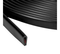 Cinta de sellado en forma de U, 6 m, de silicona para alta temperatura, en forma de U, junta de silicona negra, listón de plástico autoadhesivo, protección de bordes para chapa, vidrio (1/8")