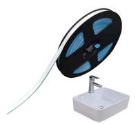 Cinta de sellado impermeable para baño, para ducha, bañera, lavabo, cocina, inodoro, suelo, pared, PVC, blanco, resistente al moho, 3. Paquete de 1 unidad