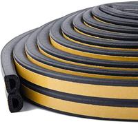 Cinta de Sellado para Puertas y Ventanas, Burlete Cortavientos Puerta, Juntas, Cinta de Espuma Autoadhesiva (Perfil en D, 9 mm x 6 mm/20 m, Negro)