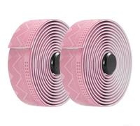 Cinta de silicona antideslizante para manillar de bicicletas de carretera con textura de precisión, sistema de amortiguación sensible y construcción mejorada con flujo de aire (rosa)