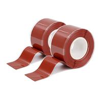 Cinta de Silicona de Autofusión Impermeable Autoadhesiva Cinta de Reparación para Reparar Tuberías de Emergencia Fugas de Manguera de Agua Cables Eléctrico 2 Rollos 3 Metros/Rollo (Rojo)