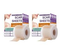 Cinta de Silicona para Cicatrices, 2 Rollos de Hojas para Cicatrices Profesionales, Cinta Transpirable de Grados Médico para Suavizar y Aplanar Cicatrices, Parches Flexibles Reutilizables (1,5m+1,5m)