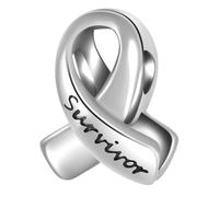 Cinta de Sobreviviente Charm Se adapta a la Pulsera de Concientización sobre el Cáncer de Mama de Pandora para Mujer, Cuentas Chapadas en Plata Faith Hope, Regalos para Abuela/Madre/Hermana
