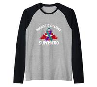 Cinta de superhéroe de Violencia doméstica Camiseta Manga Raglan
